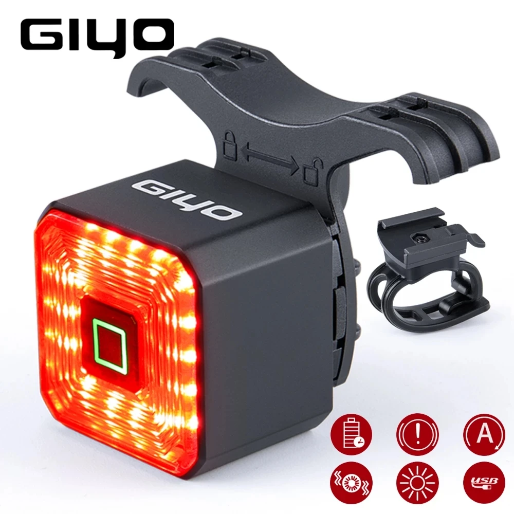 GIYO/CXWXC Bicycle Smart Brake Tail Light USB Charging Tail Warning Light For - £15.65 GBP+