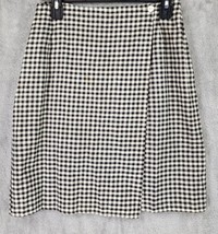 Country Works Skirt Womens Medium Black White Checker Wrap Vintage Knee ... - £28.01 GBP