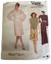 Vogue Sewing Pattern 2849 American Designer Albert Nipon Misses Dress Sz 12 UC - £9.53 GBP