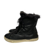 Womens UGG Shoes Croft Fur Boot High Top Lace Up Sneakers Black Leather ... - $49.49