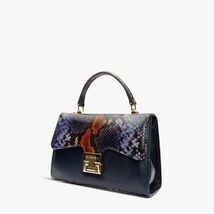 The Venezia Navy Blue Leather Handbag image 2