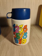 Thermos Silly Numbers Vintage 1990&#39;s Plastic Kids Bottle Only Blue Cap Top - $10.00