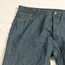 Levis 44 x 32 501 Original Button Fly Straight Dark Blue Denim Jeans - £26.61 GBP