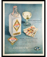 1955 Gilbey&#39;s Distilled London Dry Gin Vintage Print Ad - £11.16 GBP