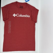 Columbia Men&#39;s Franchise Short Sleeve T-shirt in Lilly Red Heather-Small - £15.13 GBP