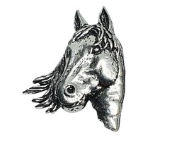 Horse Head Pin Badge Pewter Brooch Racing Nature Pewter Tie Pin Lapel Pin Badge - £6.30 GBP