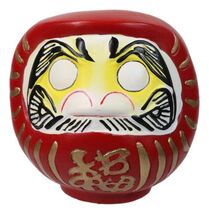 Red Talisman of Prosperity Japanese Zen Daruma Figurine With Unpainted Eyes - $25.99