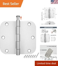 Elegant 3.5 x 3.5 Inch Brushed Nickel Hinges - 18 Pack with Installation... - $39.00