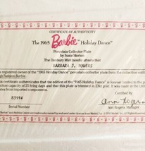 Barbie 1965 Holiday Dance SEALED 23k Gold Collector Porcelain Plate COA E12 - £54.92 GBP