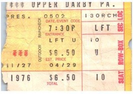 Hot Tuna Concert Ticket Stub May 2 1976 Upper Darby Pennsylvania - $34.64