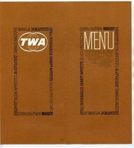 TWA Trans World Airlines Hearty Appetite Menu 1956 Fricandeau of Veal  - £37.29 GBP