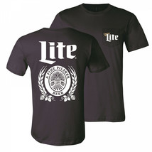 Miller Lite Beer Front and Back Navy and White Logo Print Pocket T-Shirt Blue - £30.82 GBP+
