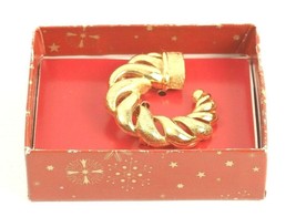 Gold Tone Twisted Brooch Pin 2 Inch Diameter Signed Gerry Vintage New - $6.79
