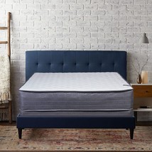 Full Xl Size Set With Medium Plush Tight Top Innerspring Mattress And 8&quot; Wood - £401.14 GBP