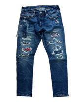 Polo Ralph Lauren The Varick Sullivan Slim Patch Distress Denim Jeans ( ... - $247.47