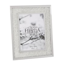 Hestia Photo Frame Crystal Edge With Silver Border 5x7 - WHE76957 - £9.66 GBP