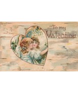 Vintage Postcard Valentine Little Girl and Mirror Reflection Undivided B... - $9.89