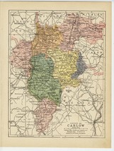 1902 Antique Map Of The County Of Carlow / Ireland - £21.98 GBP
