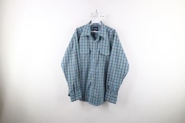 Vintage 90s Wrangler Western Mens Large Rodeo Snap Button Collared Shirt Plaid - £30.89 GBP