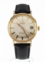 Omega Men&#39;s Gold-Plated Automatic Seamster Deville w/ Leather Band 563 - £853.60 GBP