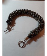 Smokey Grey 9.5 inch kumihimo bracelet with toggle handmade(item 136) - $41.07 CAD