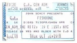 Fishbone Konzert Ticket Stumpf Oktober 20 1998 New York Stadt - $39.58