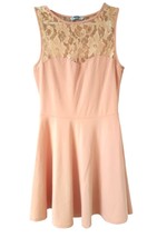 Zeagoo peach orange  fit &amp; flare lace dress S - £125.03 GBP