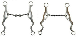 Western Saddle Horse Bit Choice of 5.5&quot; Twisted Dogbone mouth or 5&quot; Chai... - £20.47 GBP