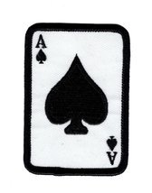 Ace of Spades Embroidered Patch (3.0 x 2.0 -Hook Fastener-AS1) - £5.37 GBP