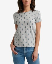 Lucky Brand All Over Woodblock Print Tee Gray Sizes XS/TP &amp; Medium $39 - $12.50