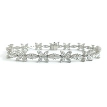 Authenticity Guarantee 
Pear Marquise Flower Diamond Tennis Bracelet Platinum... - £12,710.52 GBP