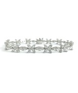 Authenticity Guarantee 
Pear Marquise Flower Diamond Tennis Bracelet Pla... - £13,618.01 GBP