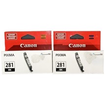 2 Genuine OEM Canon Pixma 281 BK 281 BK Chromalife 100 CLI-281 - $28.71