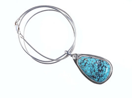 Vintage Navajo sterling/turquoise pendant on 18&quot; necklace - £119.70 GBP