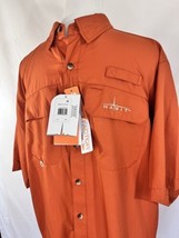 Habit Mens Shirt Size Medium Fishing Vented Solar Factor Orange - £14.74 GBP
