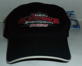 NWT MENS SUZUKI SUPERBIKE SHOWDOWN ROAD ATLANTA BLACK NOVELTY BASEBALL H... - $23.33