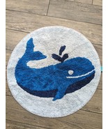 Pillowfort Whale Bathroom Rug mat Nautical blue white sea kids teen roun... - $25.00