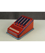 Vintage Tin Litho WOLVERINE USA Red &amp; Blue Metal Math Toy ADDING MACHINE - £22.77 GBP