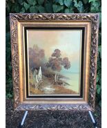 KARL SCHMIDT Original 1940s MODERN LANDSCAPE IMPRESSIONIST Oil on Canvas... - $1,089.00