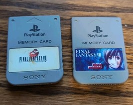 Lot of 2 Sony PS1 OEM Memory Cards SCPH-1020 w/ Final Fantasy VII &amp; VIII... - $33.84 CAD