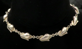 925 Sterling Silver - Vintage Floral Motif Link Chain Necklace - NE2482 - $222.52