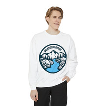 Wander Woman Unisex Garment-Dyed Sweatshirt: Mountains River Scene - $50.47+
