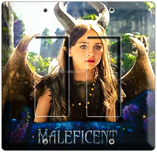YOUNG MALEFICENT W HORNS WINGS DOUBLE DECORA LIGHT WALL PLATE GIRLS ROOM BEDROOM
