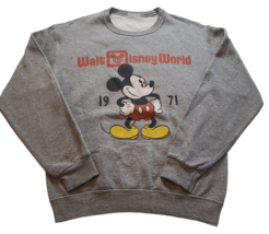 Mickey Mouse Walt Disney Sweater Crewneck Unisex Size Small Grey - £14.76 GBP