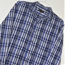 Men&#39;s Plaid Shirt ~ Sz Xlt / Extra Large Tall ~ Club Room ~ Blue &amp; Gray ~ Vgc - £11.93 GBP