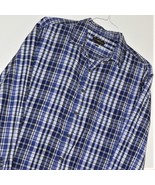 MEN&#39;S PLAID SHIRT ~ Sz XLT / EXTRA LARGE TALL ~ CLUB ROOM ~ BLUE &amp; GRAY ... - $20.33 CAD