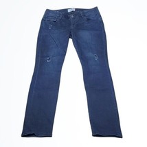 CAbi Dark Wash Mid Rise Distressed Skinny Jeans Style 3193 Size 6 Waist ... - $33.24