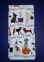 Set of 2 Dogs Trick or Treat Halloween Kitchen Towels - Dachshund, Poodle &amp; Lab - £9.55 GBP