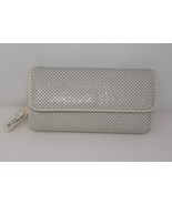 Whiting &amp; Davis White Mesh &amp; Leather Flap Clutch Purse - $27.99