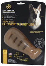 Starmark Flexgrip Ringer Turkey Leg - Interactive Mental Stimulation Chew Toy - £14.11 GBP